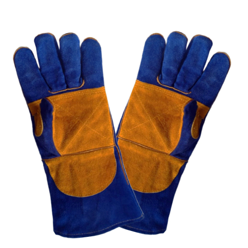 Краги спилковые синие с кевларовой нитью